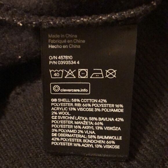 H&M M Gray Black Cotton/Polyester Blend Shawl Sweater - Picture 8 of 9